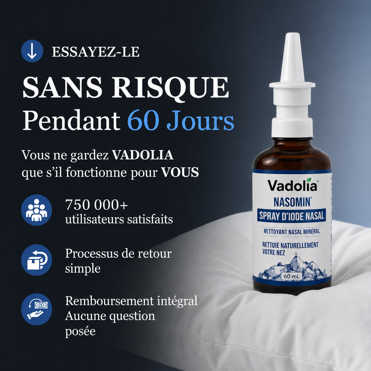 VADOLIA Nasomin™ – Spray Nasal à l’Iode Naturelle pour Nettoyer, Protéger et Respirer Librement