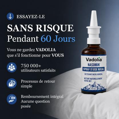 VADOLIA Nasomin™ – Spray Nasal à l’Iode Naturelle pour Nettoyer, Protéger et Respirer Librement