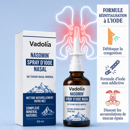 VADOLIA Nasomin™ – Spray Nasal à l’Iode Naturelle pour Nettoyer, Protéger et Respirer Librement